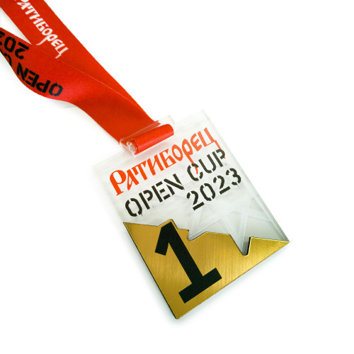 Медаль из акрила с пластиком 2-слойная с УФ-печатью