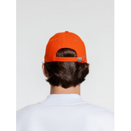Бейсболка Classic, оранжевая с белым кантом