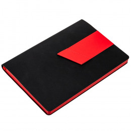 Ежедневник Bookmark, недатированный, черный с красным