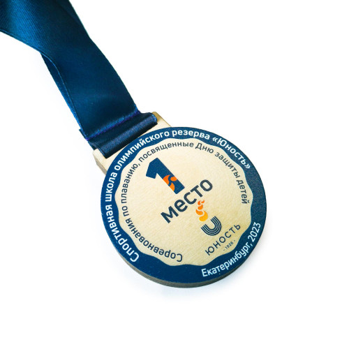 Медаль из дерева 1-слойная с УФ-печатью D-40, толщина 4-5 мм